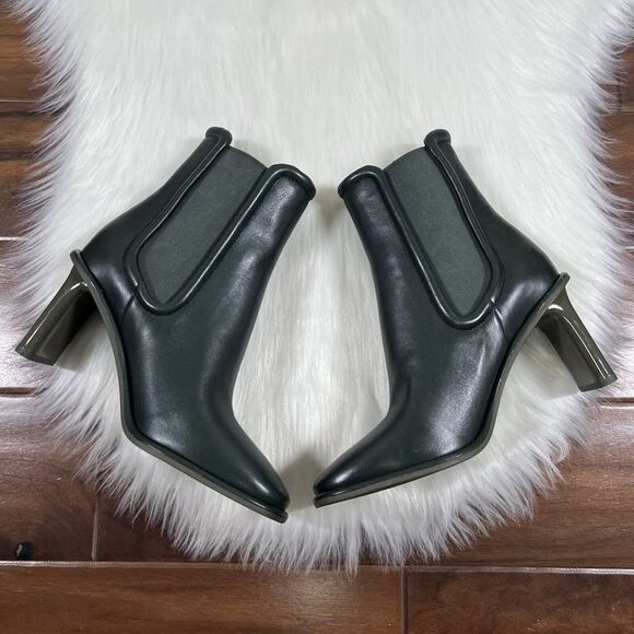 NEW Coach Women's Size 7.5 B Green Leather Chelsea Geneva Heeled Bootie Boot‎ - Picture 1 of 12